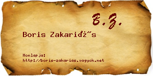 Boris Zakariás névjegykártya